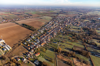 Vue oblique de Quartier Schaidt in Wörth am Rhein dans le département Rhénanie-Palatinat, Allemagne