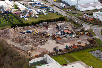 Vue aérienne de Gaudier Recyclage sous-marin à le quartier Minderslachen in Kandel dans le département Rhénanie-Palatinat, Allemagne