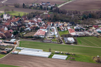 Vue aérienne de Concessionnaire automobile Frey à Minfeld dans le département Rhénanie-Palatinat, Allemagne