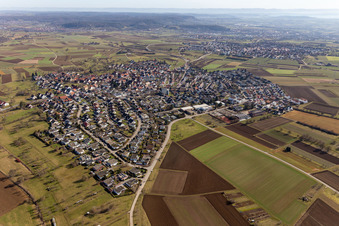 Vue aérienne de Du nord-ouest à le quartier Oberjesingen in Herrenberg dans le département Bade-Wurtemberg, Allemagne