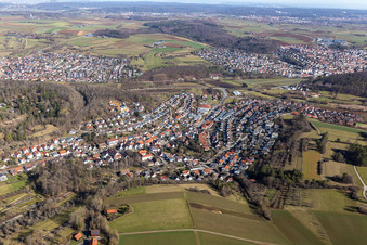 Vue aérienne de Quartier Dätzingen in Grafenau dans le département Bade-Wurtemberg, Allemagne