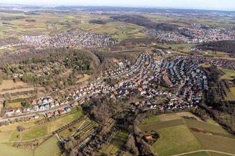 Vue aérienne de Quartier Dätzingen in Grafenau dans le département Bade-Wurtemberg, Allemagne