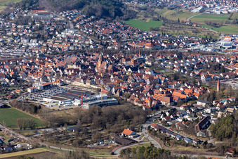 Vue oblique de Weil der Stadt dans le département Bade-Wurtemberg, Allemagne