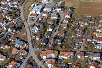 Vue aérienne de Veilchenstr à le quartier Malmsheim in Renningen dans le département Bade-Wurtemberg, Allemagne