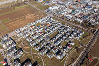 Vue oblique de Quartier Malmsheim in Renningen dans le département Bade-Wurtemberg, Allemagne