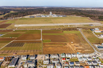Photographie aérienne de Centre de recherche Robert Bosch GmbH à l'aéroport Malmsheim à le quartier Malmsheim in Renningen dans le département Bade-Wurtemberg, Allemagne