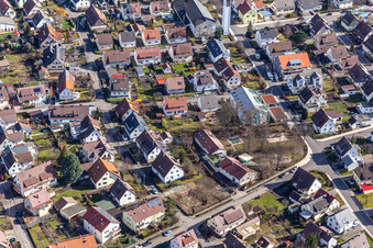 Vue aérienne de Jardin d'enfants évangélique Blumenstraße à Renningen dans le département Bade-Wurtemberg, Allemagne