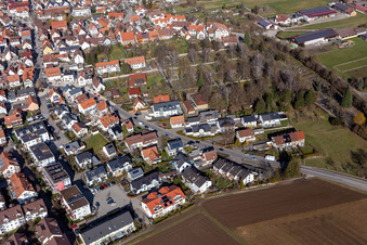 Vue aérienne de Cimetière Renningen à Renningen dans le département Bade-Wurtemberg, Allemagne
