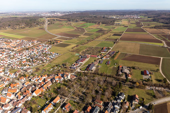 Vue aérienne de Cours de la Mühlgasse à Renningen dans le département Bade-Wurtemberg, Allemagne