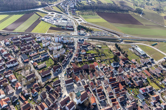 Photographie aérienne de Weil der Städter Straße depuis le nord-est à Renningen dans le département Bade-Wurtemberg, Allemagne