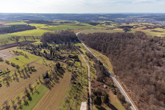 Vue aérienne de Jardins familiaux à Renningen dans le département Bade-Wurtemberg, Allemagne
