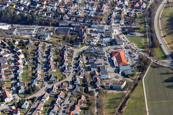 Vue aérienne de Filet à le quartier Dätzingen in Grafenau dans le département Bade-Wurtemberg, Allemagne