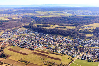 Vue aérienne de Vue du nord à le quartier Deufringen in Aidlingen dans le département Bade-Wurtemberg, Allemagne