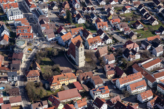 Vue oblique de Gärtringen dans le département Bade-Wurtemberg, Allemagne