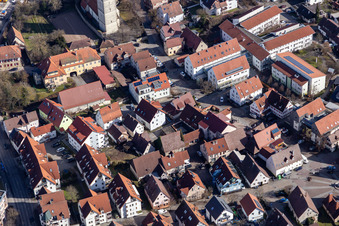 Vue aérienne de Ruelle étroite à Gärtringen dans le département Bade-Wurtemberg, Allemagne