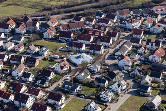 Vue aérienne de Rue Zeppelin à Nufringen dans le département Bade-Wurtemberg, Allemagne