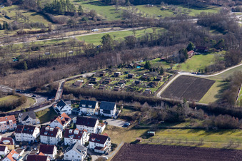 Vue aérienne de Colonie de jardins familiaux à Nufringen dans le département Bade-Wurtemberg, Allemagne
