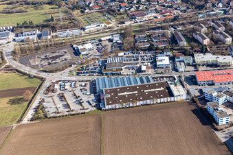 Vue aérienne de Quincaillerie Toom de l'ouest à Herrenberg dans le département Bade-Wurtemberg, Allemagne