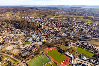 Vue aérienne de Vue d'ensemble de la ville depuis le nord à Herrenberg dans le département Bade-Wurtemberg, Allemagne