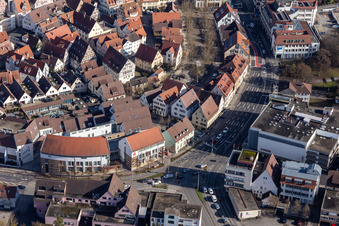 Vue aérienne de Bronngasse x B296 à Herrenberg dans le département Bade-Wurtemberg, Allemagne