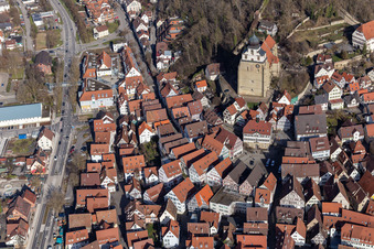 Vue aérienne de Marché à Herrenberg dans le département Bade-Wurtemberg, Allemagne