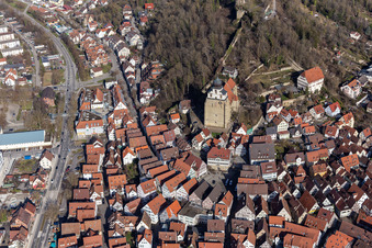 Vue aérienne de Marché à Herrenberg dans le département Bade-Wurtemberg, Allemagne