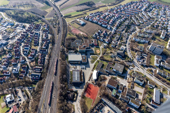 Vue aérienne de Gymnase Andreae à Herrenberg dans le département Bade-Wurtemberg, Allemagne