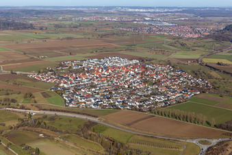 Vue aérienne de Du sud à le quartier Affstätt in Herrenberg dans le département Bade-Wurtemberg, Allemagne