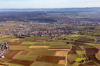 Vue aérienne de Du nord à le quartier Kuppingen in Herrenberg dans le département Bade-Wurtemberg, Allemagne