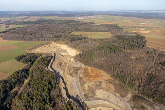 Carrière, gravière Georg Mast, décharge à le quartier Sulz am Eck in Wildberg dans le département Bade-Wurtemberg, Allemagne depuis l'avion