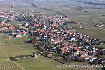 Photographie aérienne de Edesheim dans le département Rhénanie-Palatinat, Allemagne