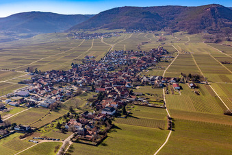 Vue oblique de Rhodt unter Rietburg dans le département Rhénanie-Palatinat, Allemagne