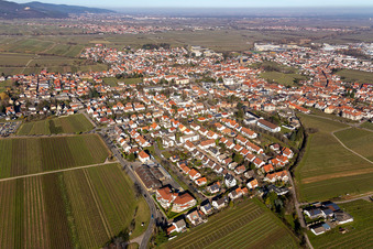 Vue oblique de Edenkoben dans le département Rhénanie-Palatinat, Allemagne