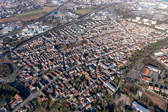 Vue aérienne de Coffrage à le quartier Rheingönheim in Ludwigshafen am Rhein dans le département Rhénanie-Palatinat, Allemagne
