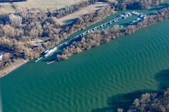 Photographie aérienne de Marina à le quartier Rheinau in Mannheim dans le département Bade-Wurtemberg, Allemagne