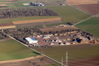 Vue aérienne de Centre de recyclage à Plankstadt dans le département Bade-Wurtemberg, Allemagne