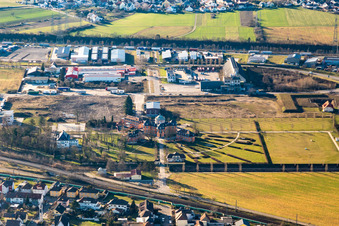 Vue aérienne de Bâtiments et parcs de l'Ermitage à Waghäusel dans le département Bade-Wurtemberg, Allemagne