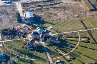 Photographie aérienne de Bâtiments et parcs de l'Ermitage à Waghäusel dans le département Bade-Wurtemberg, Allemagne