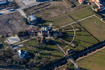 Vue oblique de Ermitage à Waghäusel dans le département Bade-Wurtemberg, Allemagne