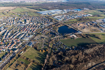 Vue oblique de Philippsburg dans le département Bade-Wurtemberg, Allemagne