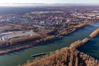 Vue aérienne de Germersheim dans le département Rhénanie-Palatinat, Allemagne
