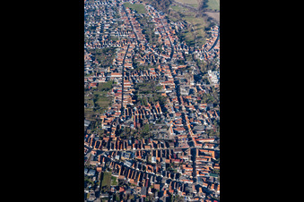 Vue aérienne de Vue de la ville autour de la Mittlere Ortstraße à Rülzheim dans le département Rhénanie-Palatinat, Allemagne