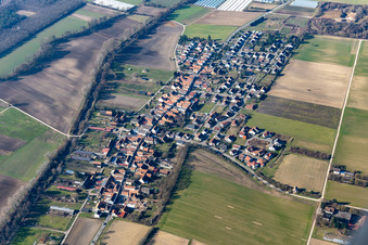 Photographie aérienne de Champs agricoles et terres agricoles à Herxheimweyher dans le département Rhénanie-Palatinat, Allemagne