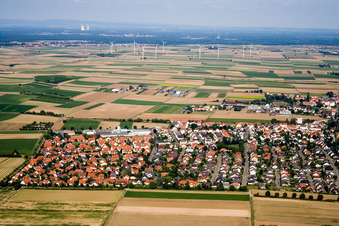 Vue aérienne de Anneau Laurentius à Herxheim bei Landau dans le département Rhénanie-Palatinat, Allemagne