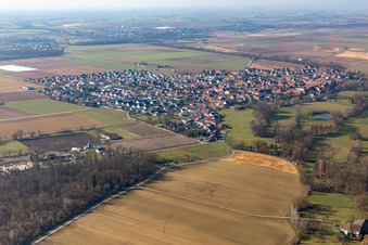 Steinweiler dans le département Rhénanie-Palatinat, Allemagne depuis l'avion