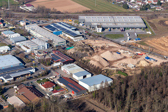 Vue aérienne de Zone industrielle de Große Ahlmühle : Eichenlaub Logistic, CarDoc, SERO à Rohrbach dans le département Rhénanie-Palatinat, Allemagne