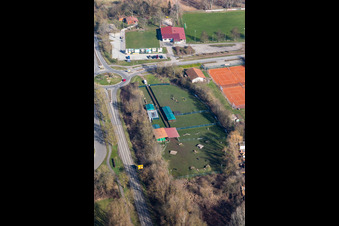 Vue aérienne de Club de tennis et de sports canins à Rohrbach dans le département Rhénanie-Palatinat, Allemagne