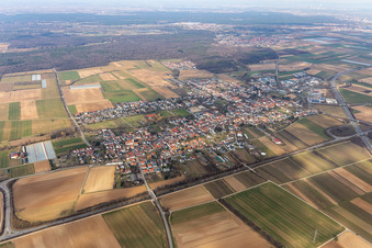 Vue aérienne de Schwegenheim dans le département Rhénanie-Palatinat, Allemagne