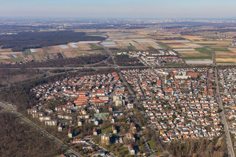 Vue aérienne de Nord à le quartier Rinkenbergerhof in Speyer dans le département Rhénanie-Palatinat, Allemagne