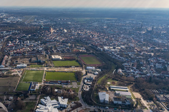 Vue aérienne de Stade Helmut Bantz à Speyer dans le département Rhénanie-Palatinat, Allemagne